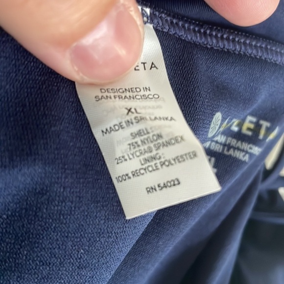 Athleta Prism Racer Back Bikini and Side Tie Bottom Navy Swim Set Beach XL - Picture 8 of 10